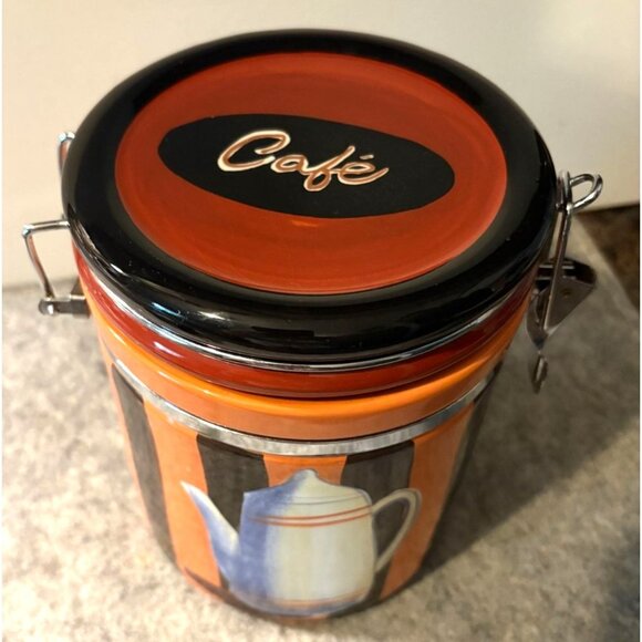 Certified International Coffee Canister 7" Tall  5.5 Wide  # 2836 - Picture 3 of 6